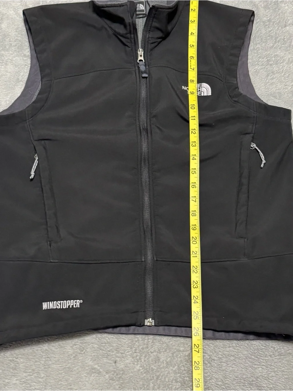 The North Face WindStopper Soft Shell Fleece Lined Vest Mens M Black Full Zip